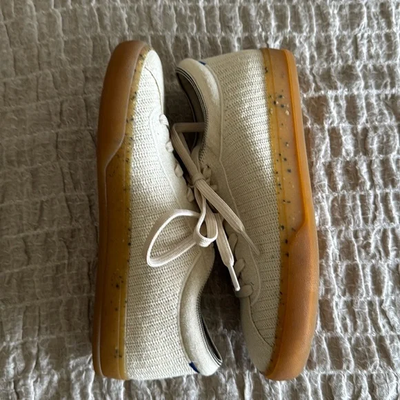 Rothy’s‎ Lace Up Sz 8 Limited Edition Hemp Sneaker Speckled Gum Sole - Picture 2 of 11